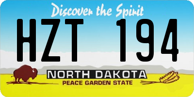 ND license plate HZT194