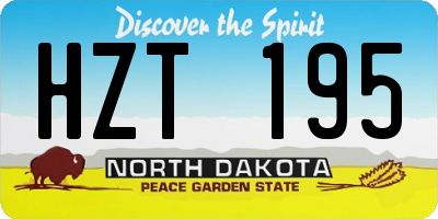 ND license plate HZT195
