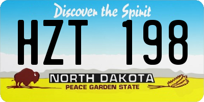 ND license plate HZT198
