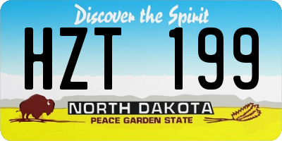 ND license plate HZT199