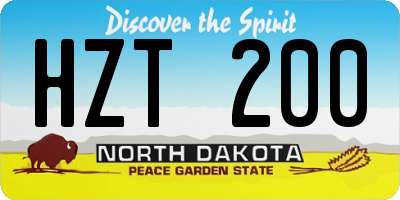 ND license plate HZT200