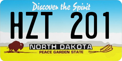 ND license plate HZT201