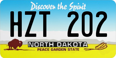 ND license plate HZT202