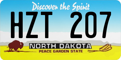 ND license plate HZT207