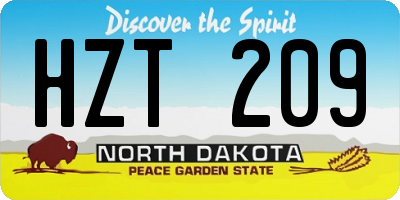 ND license plate HZT209