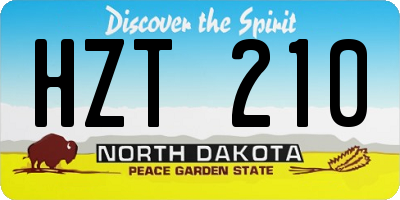 ND license plate HZT210