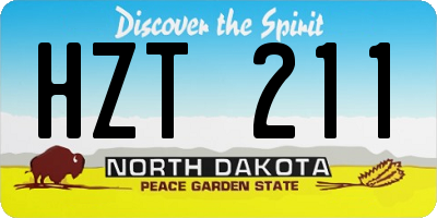 ND license plate HZT211