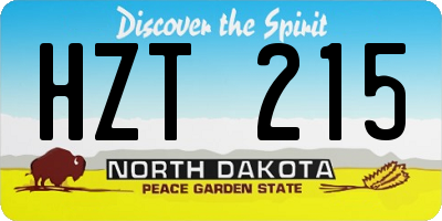 ND license plate HZT215