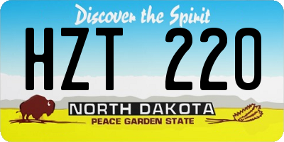 ND license plate HZT220