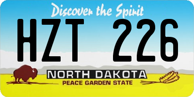 ND license plate HZT226