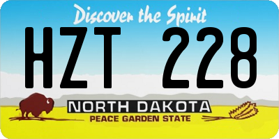 ND license plate HZT228