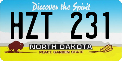 ND license plate HZT231