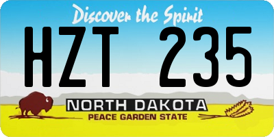 ND license plate HZT235