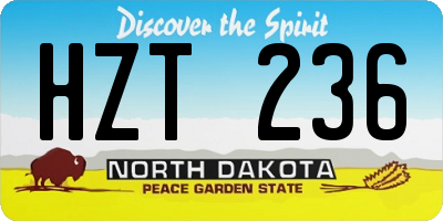 ND license plate HZT236