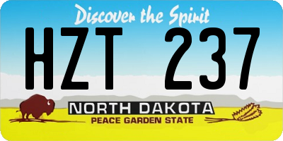 ND license plate HZT237