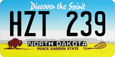ND license plate HZT239