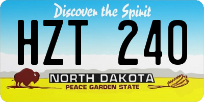 ND license plate HZT240