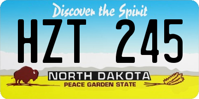 ND license plate HZT245