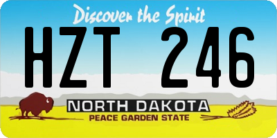 ND license plate HZT246