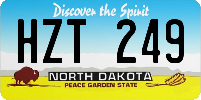 ND license plate HZT249