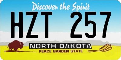 ND license plate HZT257