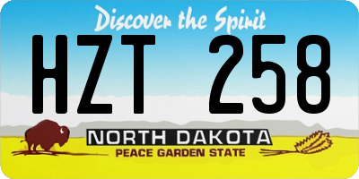 ND license plate HZT258