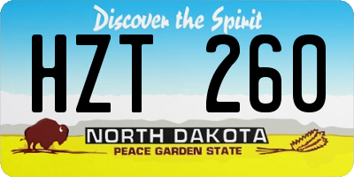 ND license plate HZT260