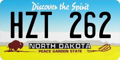 ND license plate HZT262