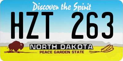 ND license plate HZT263