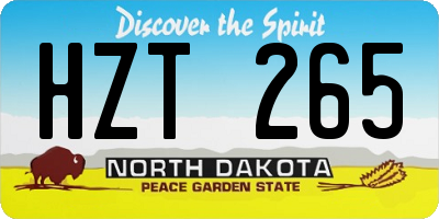 ND license plate HZT265