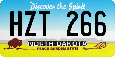ND license plate HZT266