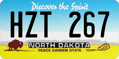 ND license plate HZT267