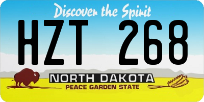 ND license plate HZT268