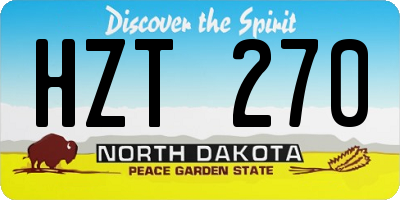 ND license plate HZT270