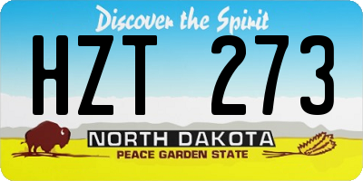 ND license plate HZT273