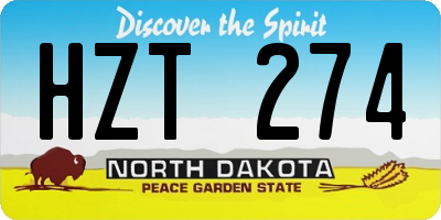 ND license plate HZT274