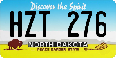 ND license plate HZT276