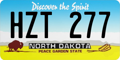ND license plate HZT277