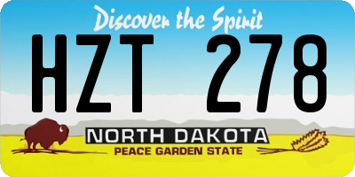 ND license plate HZT278