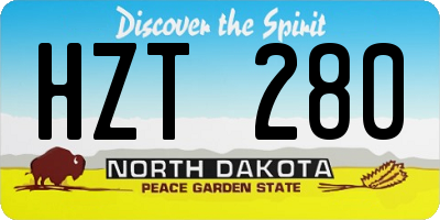 ND license plate HZT280