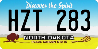 ND license plate HZT283
