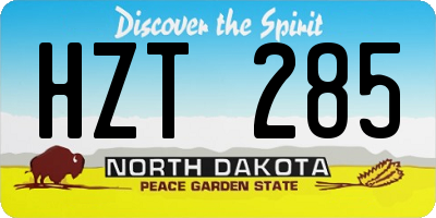ND license plate HZT285