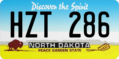 ND license plate HZT286