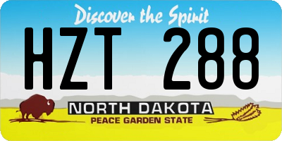 ND license plate HZT288