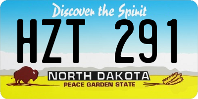 ND license plate HZT291