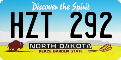 ND license plate HZT292