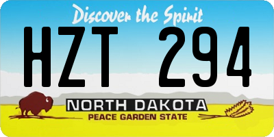 ND license plate HZT294