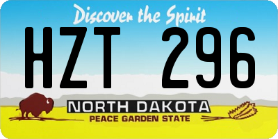 ND license plate HZT296