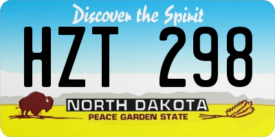 ND license plate HZT298