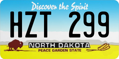 ND license plate HZT299